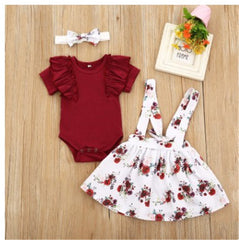 Adorable Baby Girls Floral Skirt Romper Set: A Princess-Inspired Ensemble