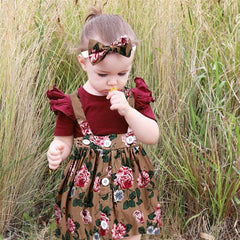 Adorable Baby Girls Floral Skirt Romper Set: A Princess-Inspired Ensemble