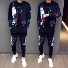 Bold Expression: Men's Graphic Sports Tracksuit