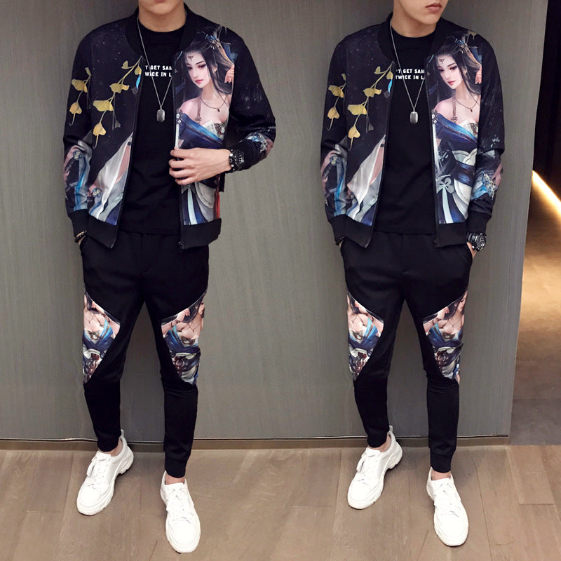 Bold Expression: Men's Graphic Sports Tracksuit