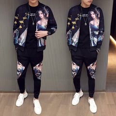 Bold Expression: Men's Graphic Sports Tracksuit