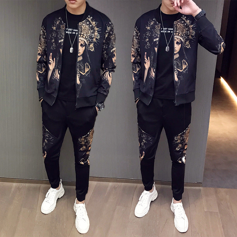 Bold Expression: Men's Graphic Sports Tracksuit