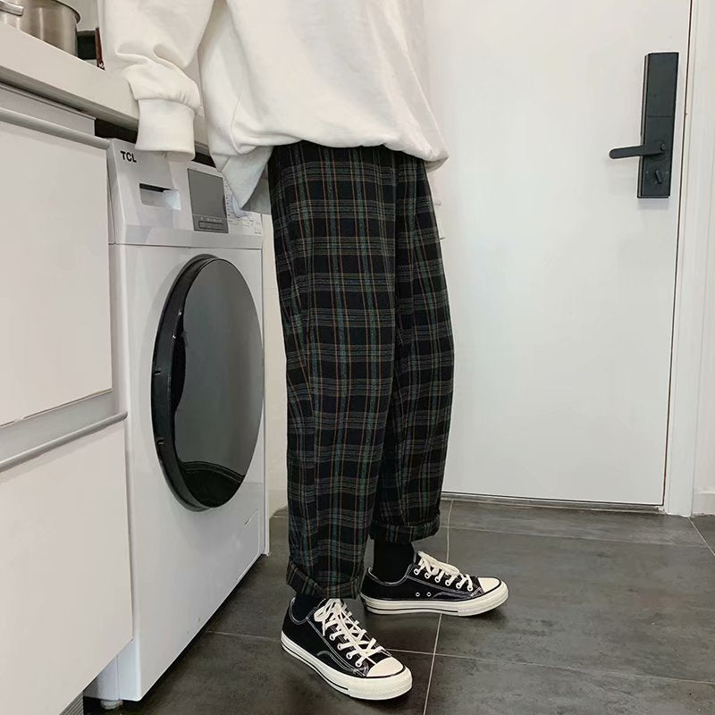 Trendy Comfort: Boys' Plaid Casual Jogger Pants