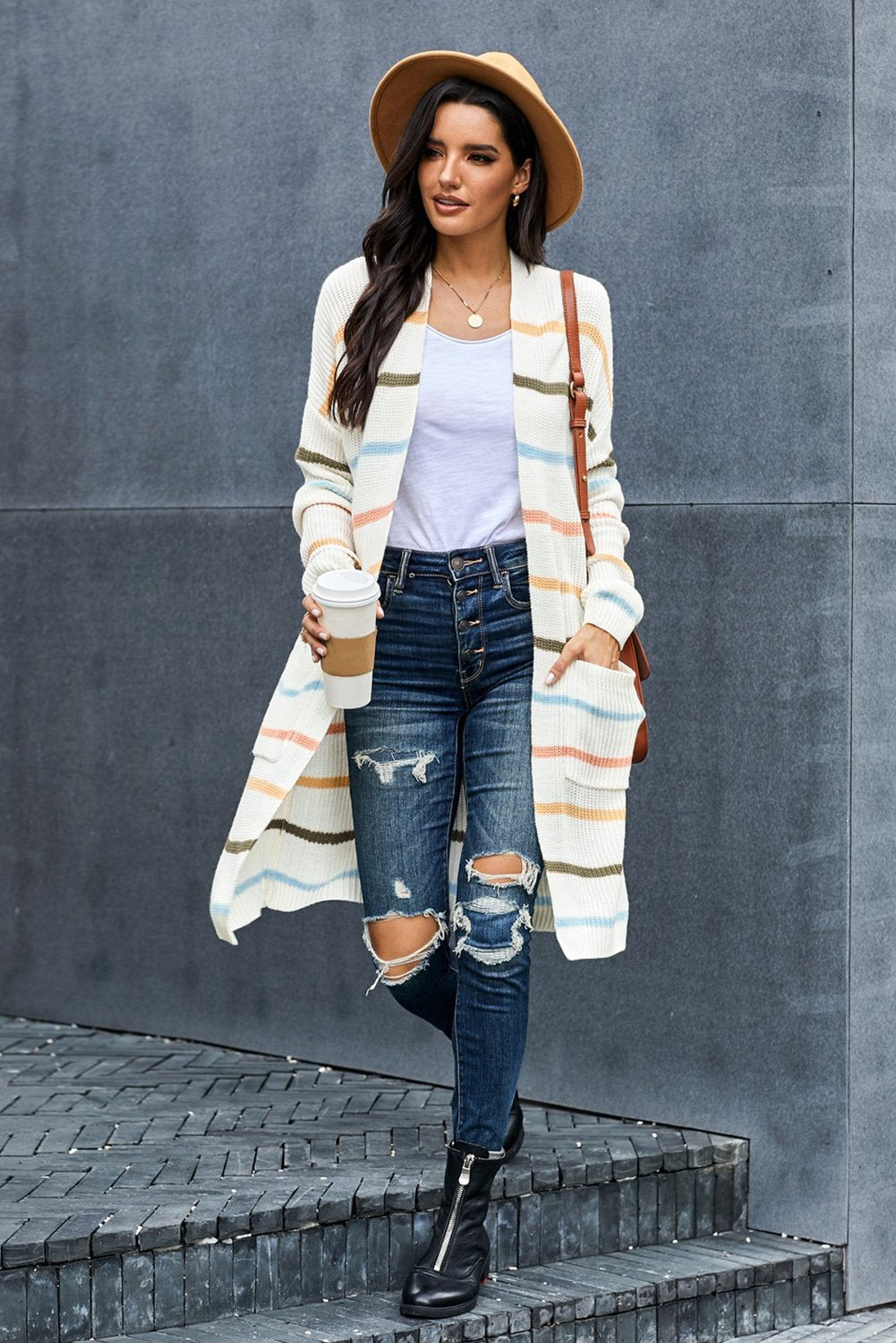 Rainbow Striped Cardigan