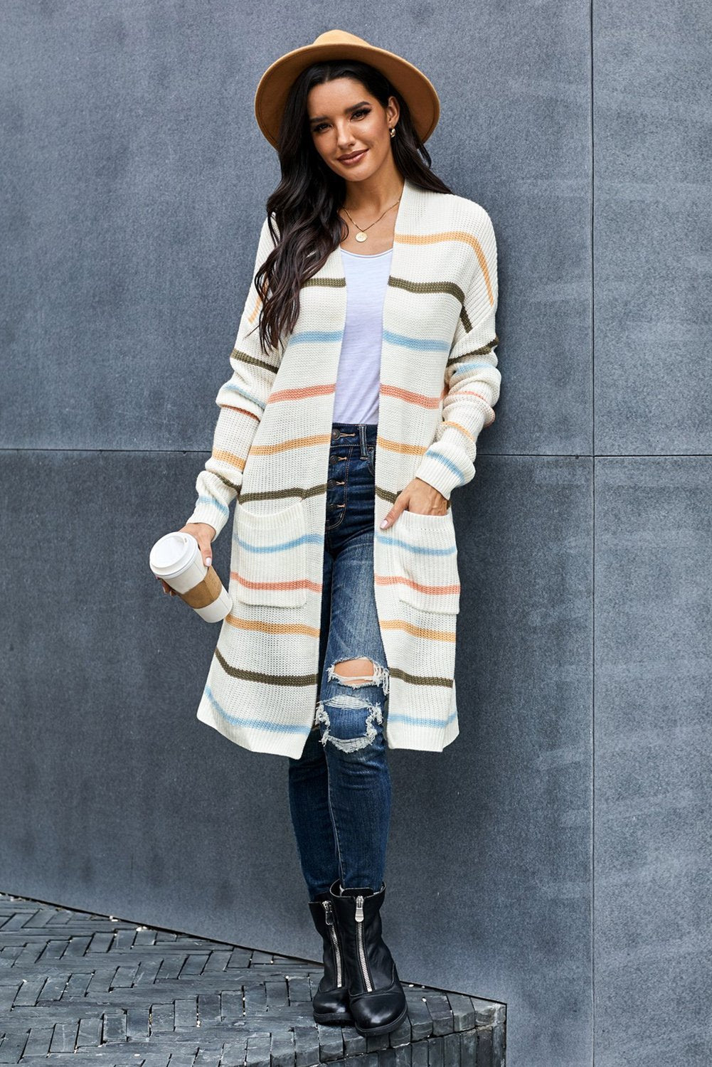 Rainbow Striped Cardigan