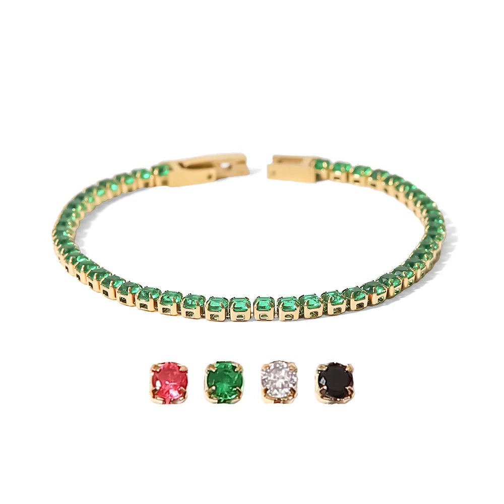 Luxurious Sparkle: Trendy Gemstone Bracelets with Durable Gold Plating