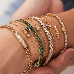 Luxurious Sparkle: Trendy Gemstone Bracelets with Durable Gold Plating