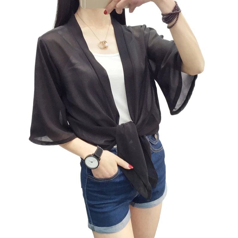 Lightweight Chiffon Kimono Cardigan for Women – Perfect Summer Top