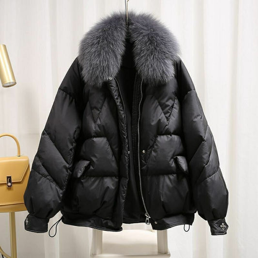 Exquisite European Elegance: Fur-Capped Coat
