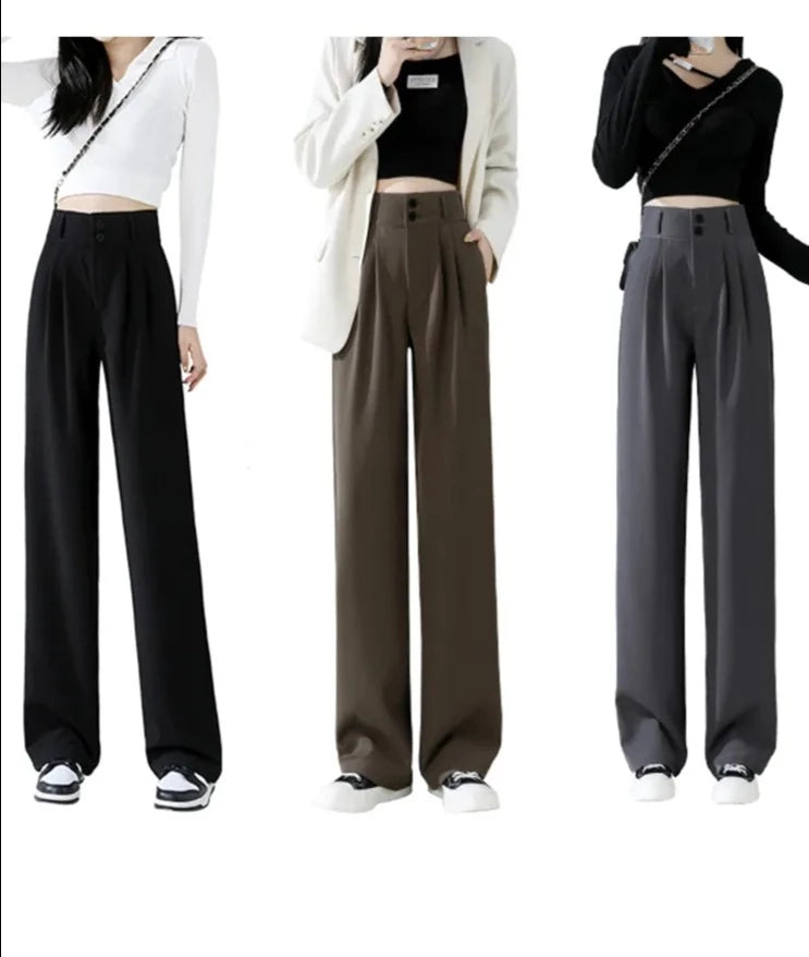 Double-Buttoned Casual Trousers