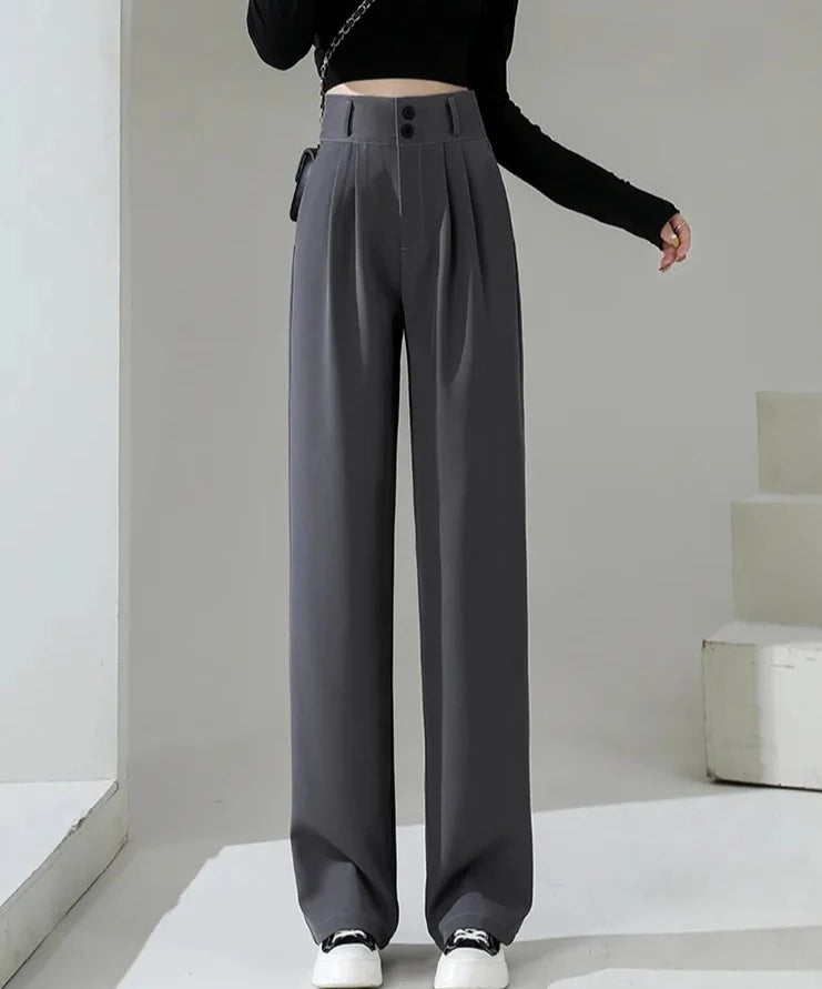 Double-Buttoned Casual Trousers
