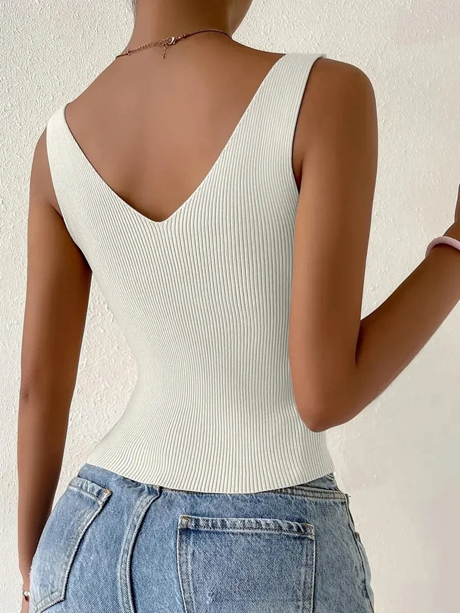 Solid Ruched Split Hem Sleeveless Crop Top - Women's Summer 2024 Y2K Streetwear Fashion Tank Shirt