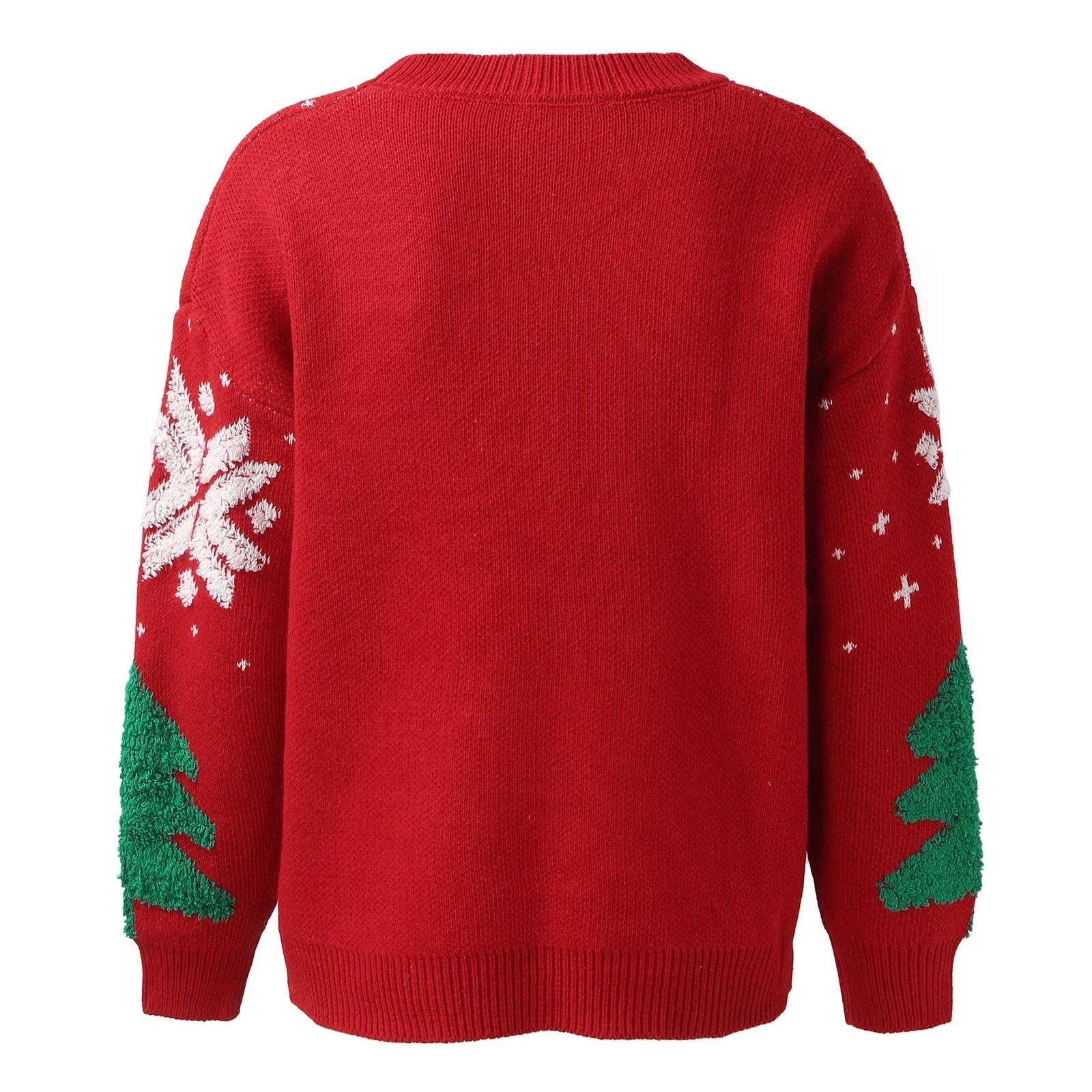 Autumn Winter Christmas Tree Knitted Sweater, Women's Vintage Long Sleeve Pullover