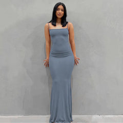 Spaghetti Strap Trumpet Maxi Dress