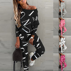 Stylish Letter Print 2-Piece Yoga Set for Women - Sweatshirt & Joggers Outfit