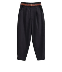 Retro Revival: High-Waisted Vintage Harem Pants with Belt