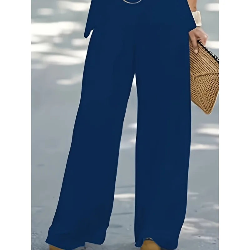 Plus Size Women's 2-Piece Outfit - Tank Top & Wide-Leg Pants Set