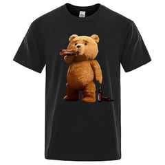 Chill in Style with the Ted Bear Drinking Beer T-Shirt