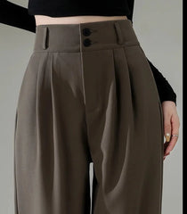 Double-Buttoned Casual Trousers