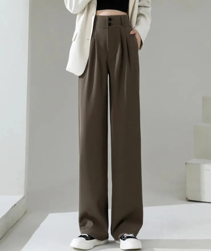 Double-Buttoned Casual Trousers