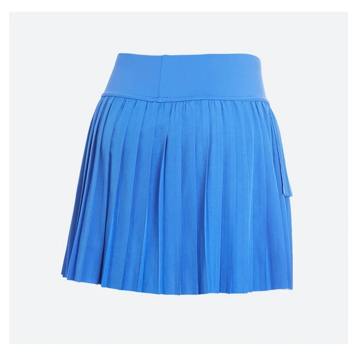 Women's High-Waisted Double-Layer Pleated Tennis Skort with Built-In Shorts