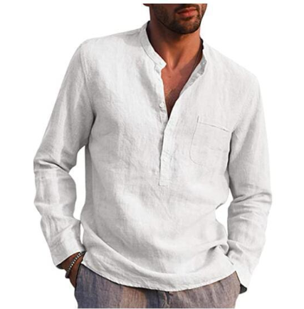 Upgrade Your Summer Wardrobe with Men's Linen Stand Collar Shirts