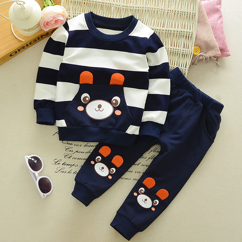 Bear Striped Sweater Suit